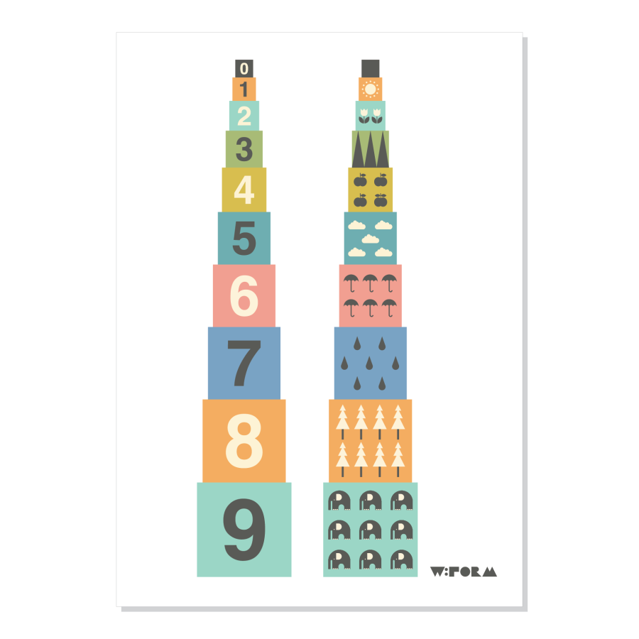 Numbers 30x40 cm