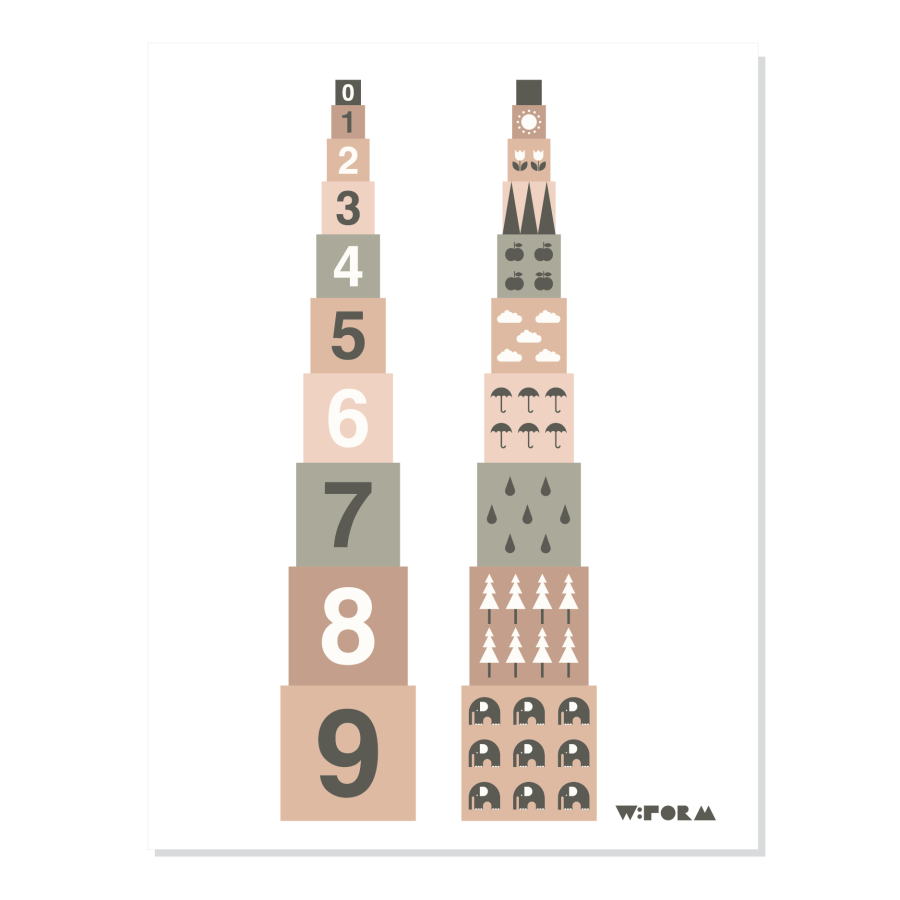 Numbers Dusty Rose 30x40 cm
