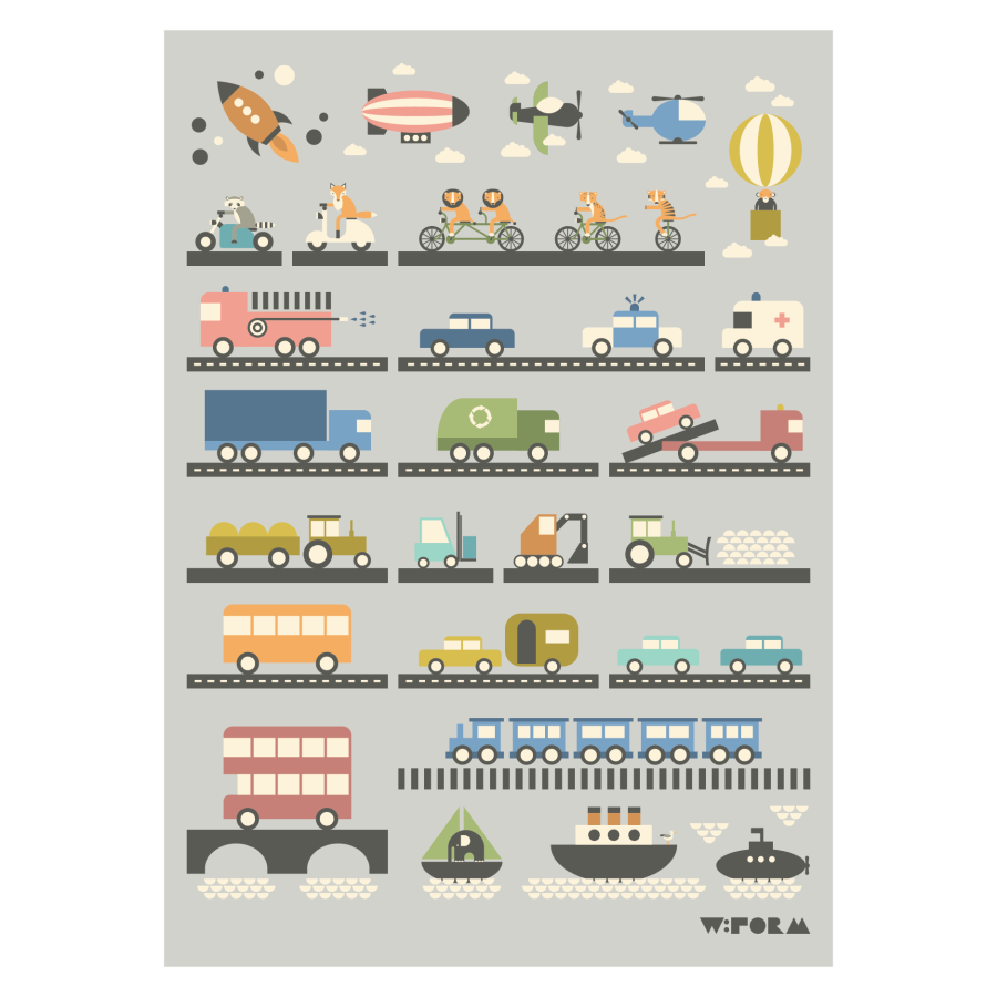 Vehicles 50x70 cm
