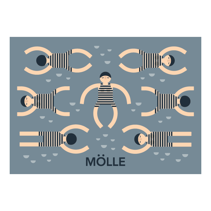 Mölle Vykort Simmare A5