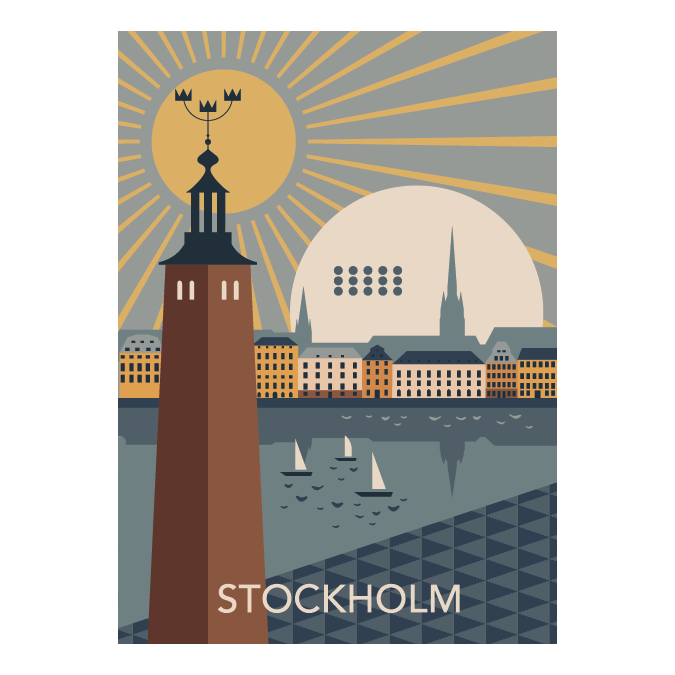 Stockholm Vykort A5