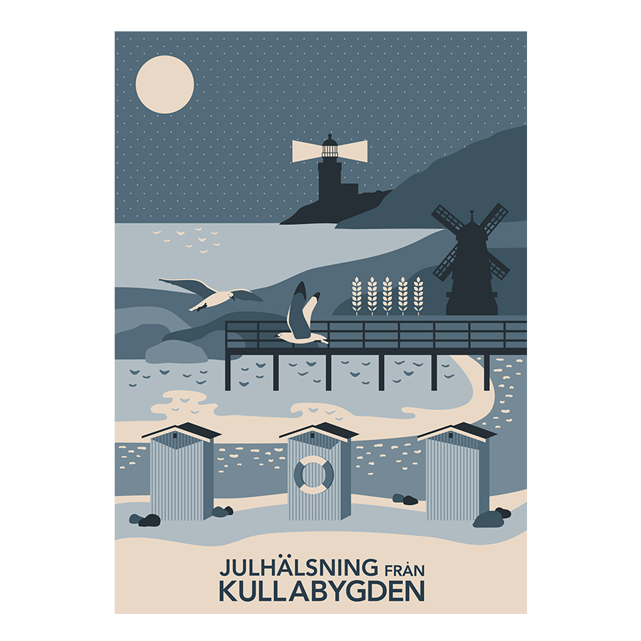 Julhälsning från Kullabygden Vykort A5