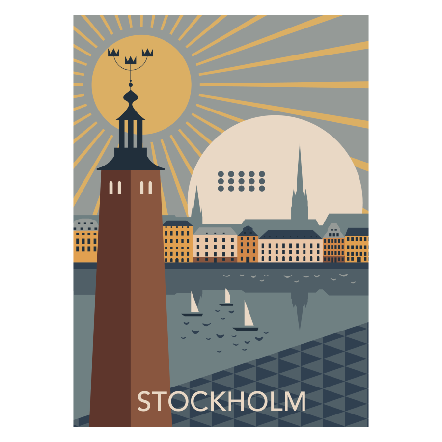 Stockholm poster Sol 50x70 cm