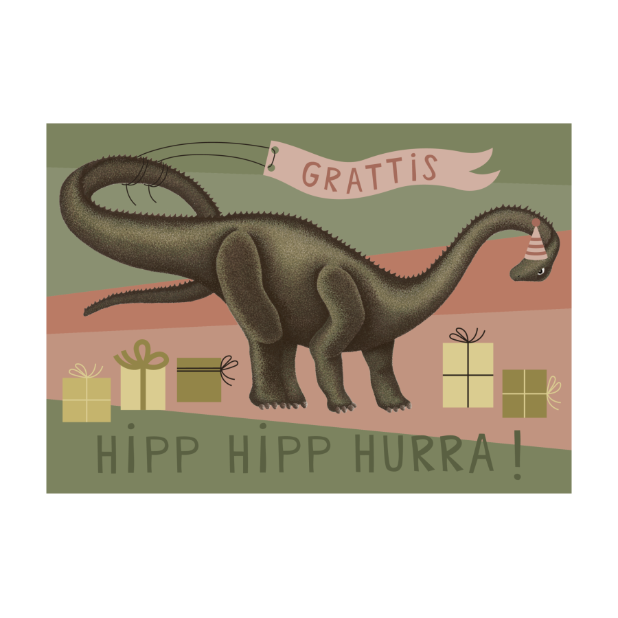 Diplodocus - Grattis Vykort A5
