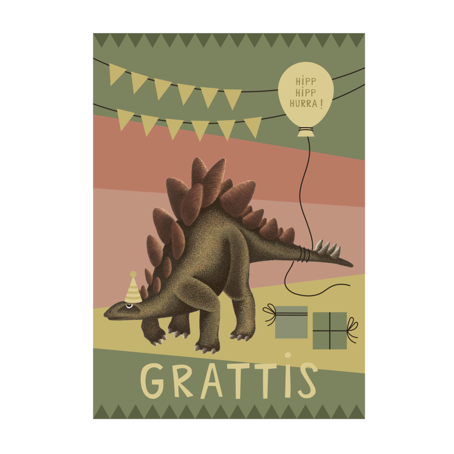 Stegosaurus - Grattis Vykort A5