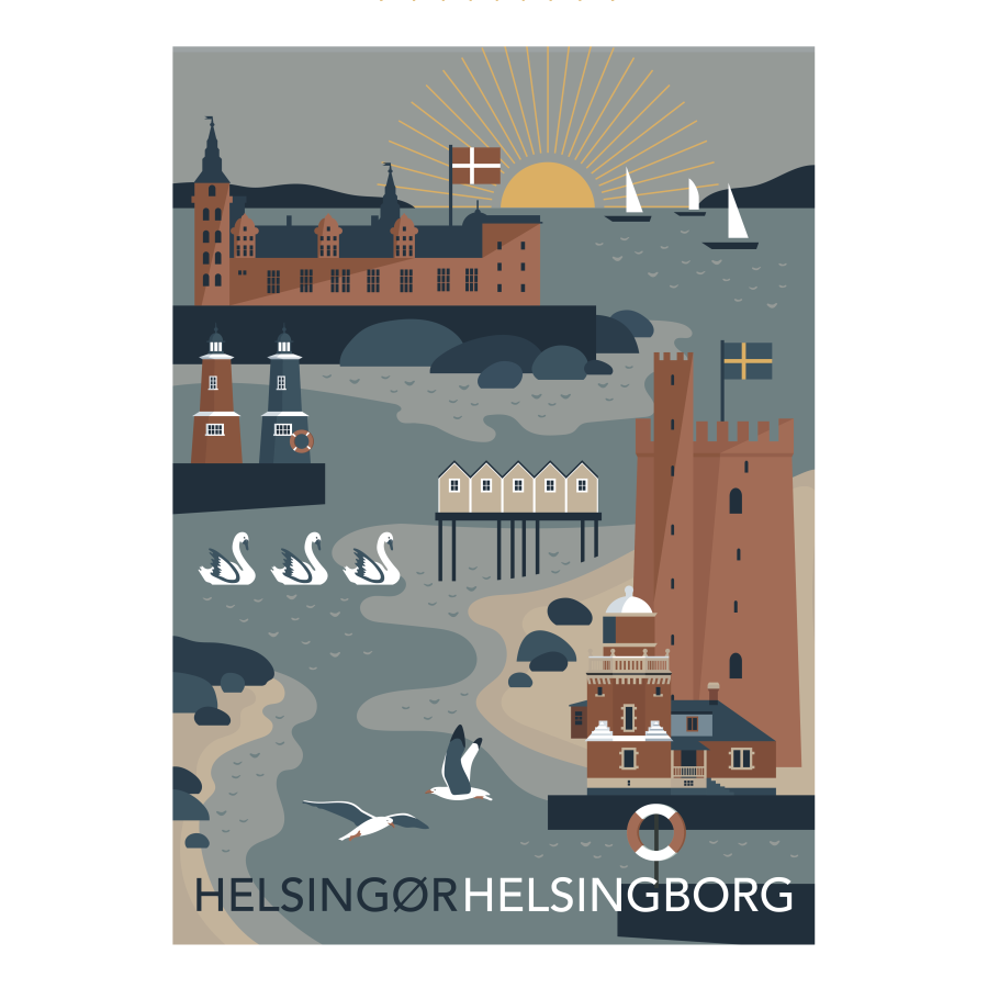 Helsingør / Helsingborg 50x70 cm